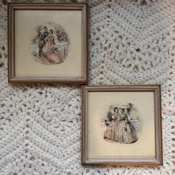 The Buzza Company Craftacres Vintage Victorian Framed Pictures Lot Bundle 2 - Picture 1 of 5